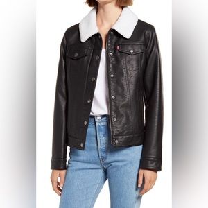 Levi’s Leather & Sherpa Trucker Jacket, Small